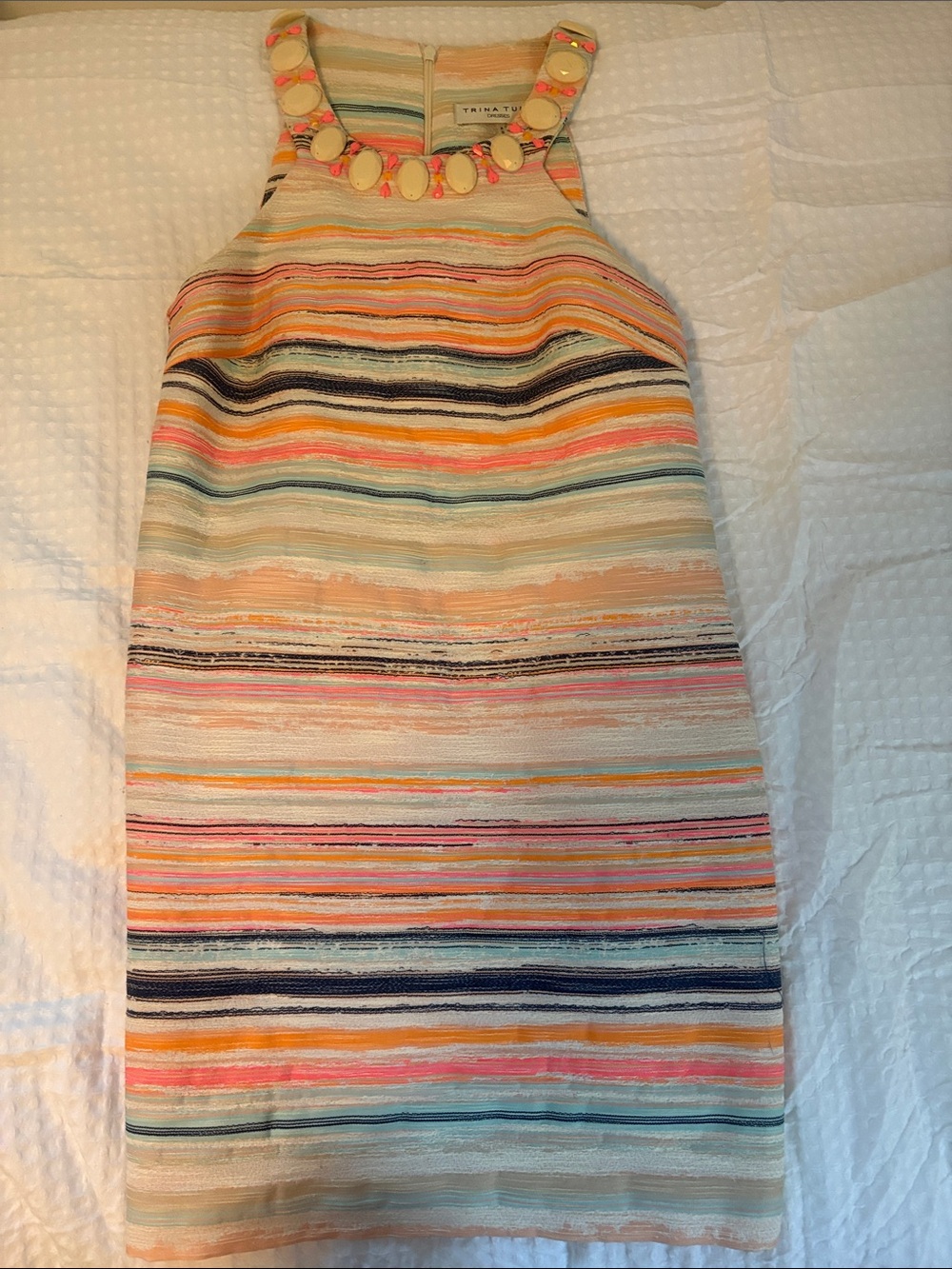 Trina Turk Girls' Multicolor Striped Halter Dress
